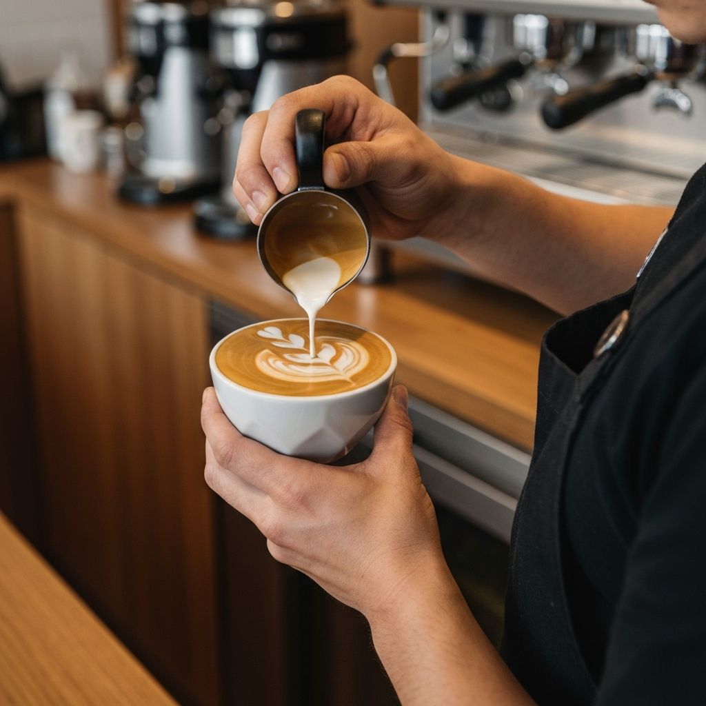 Latte art close-up